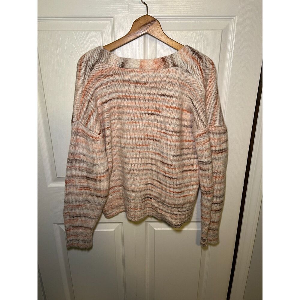 Mi Ami for Francesca’s Striped Chunky Knit Cardigan Sweater Medium Boho